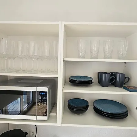 Balkon Aparment2, Meppen, Kueche, Badezimmer, Waschmaschine Apartment